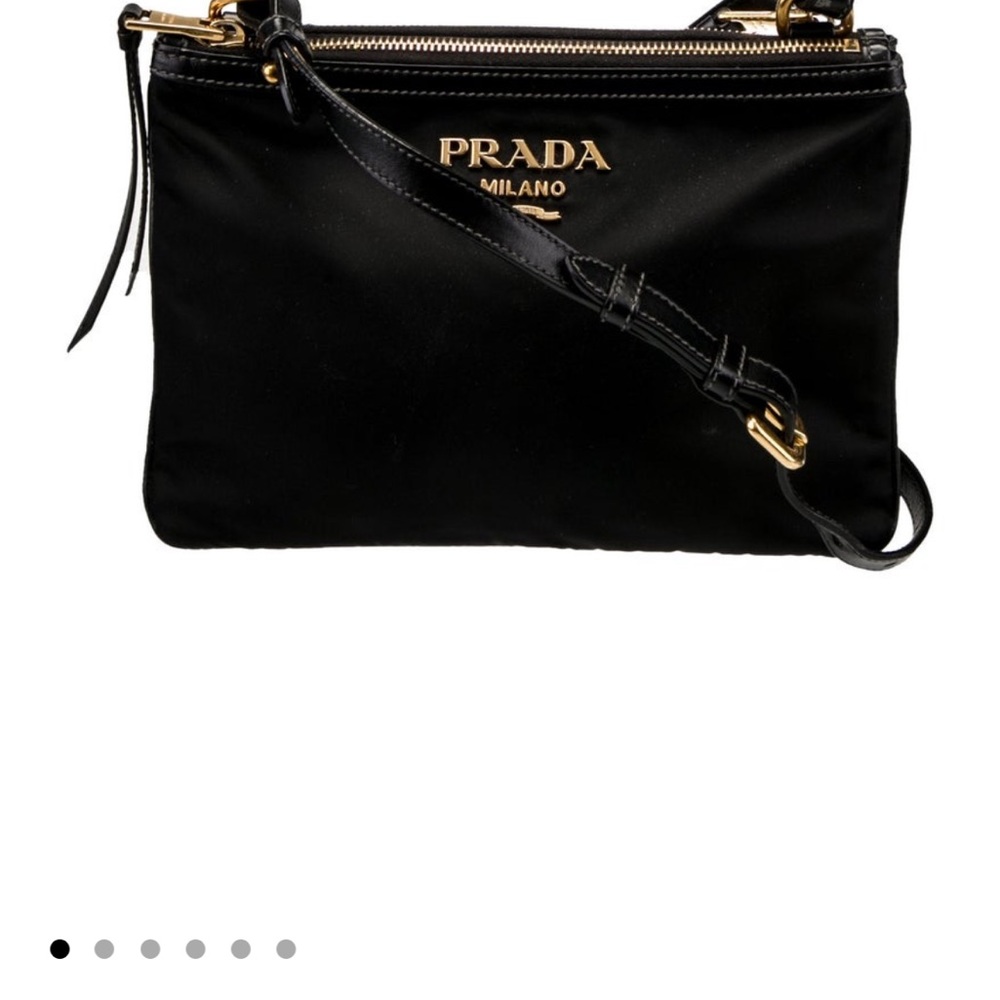 Prada Black Nylon Crossbody Bag with Gold Accents